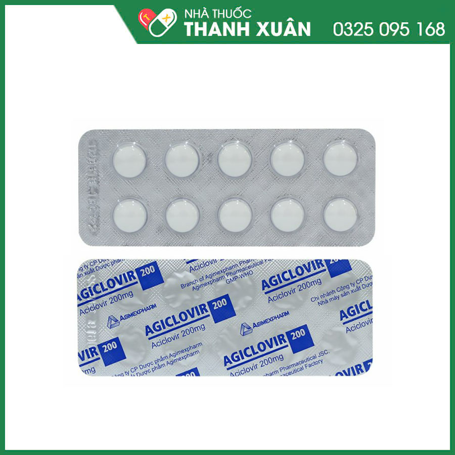 Agiclovir 200 điều trị khởi đầu và dự phòng tái nhiễm virus Herpes simplex typ 1 và 2 ở da, niêm mạc và sinh dục